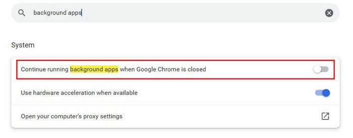 Εφαρμογές φόντου Chrome