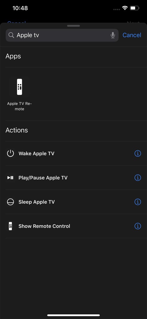 Mengontrol Tindakan Pintasan Apple TV di iOS 13