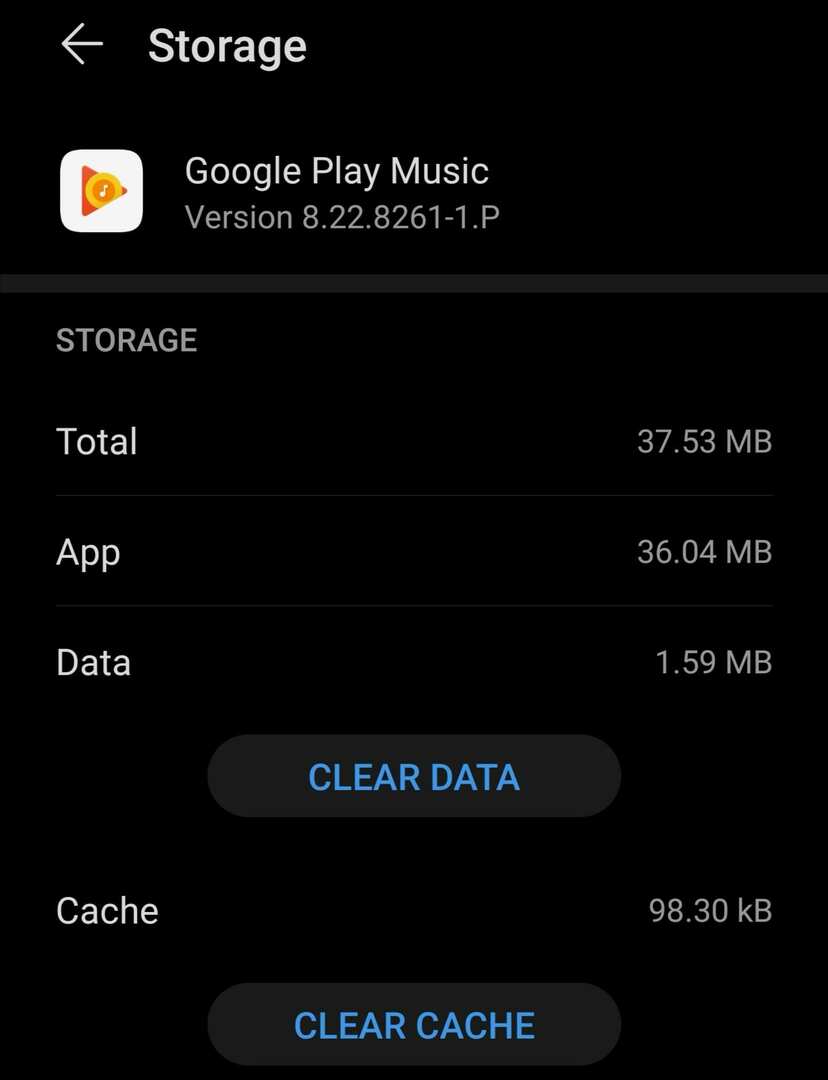 google play music șterge memoria cache