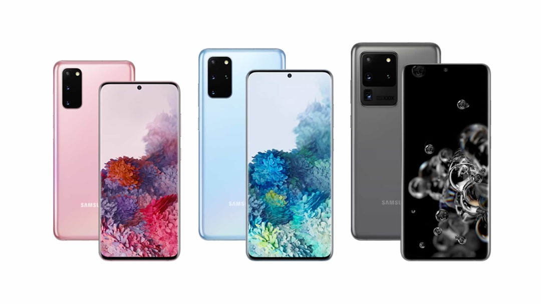 Predná a zadná časť Samsung Galaxy S20 Series