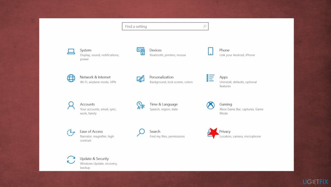 La configuración de privacidad