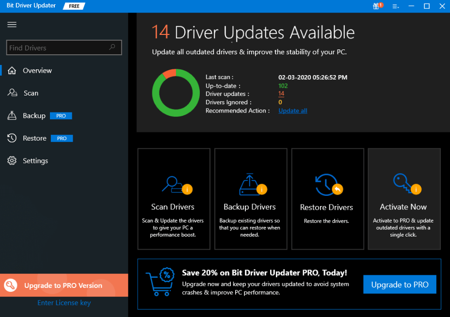 Ferramenta de atualização de driver de bit