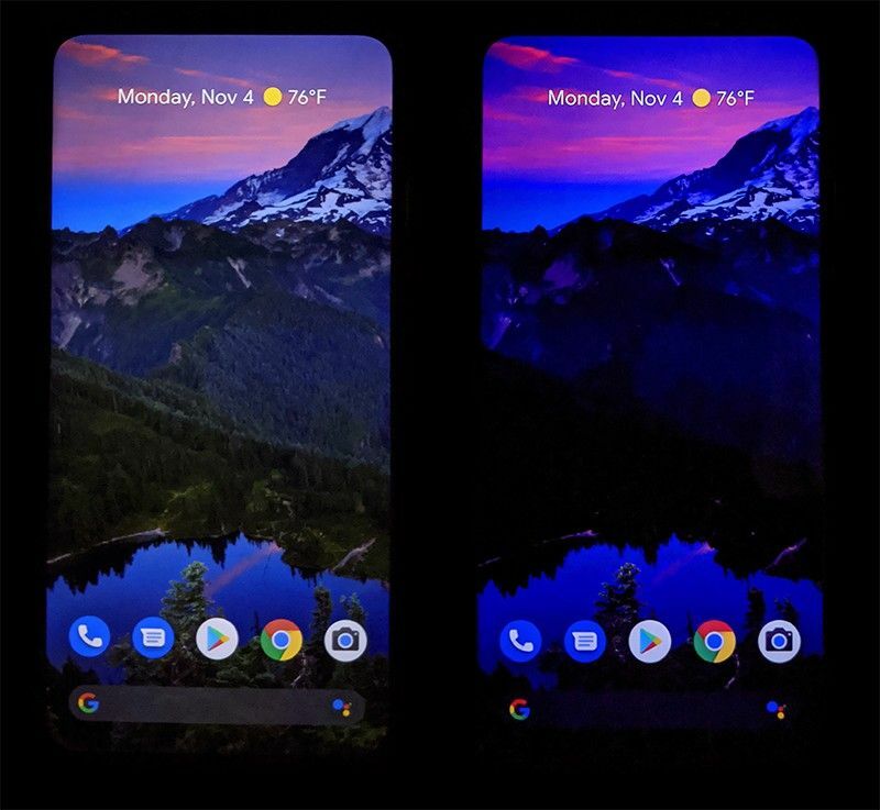 Google Pixel 4 XL kijelző gamma hiba