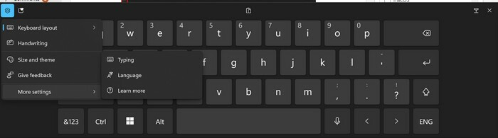 Options Clavier à l'écran Windows 11