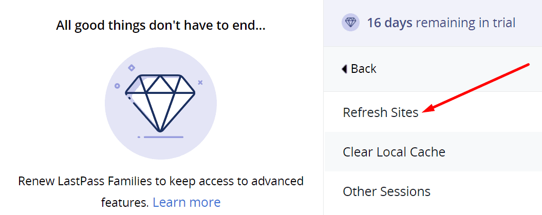 sites de rafraîchissement lastpass