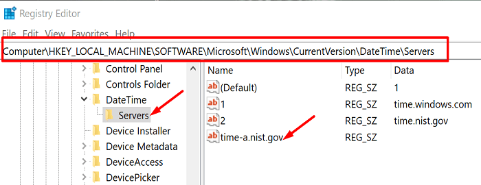 Add-new-time-server-registry-editor