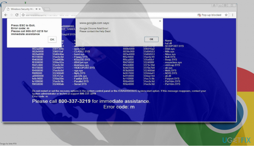 „A Google Chrome végzetes hiba!” átverés eltávolítási oktatóanyag