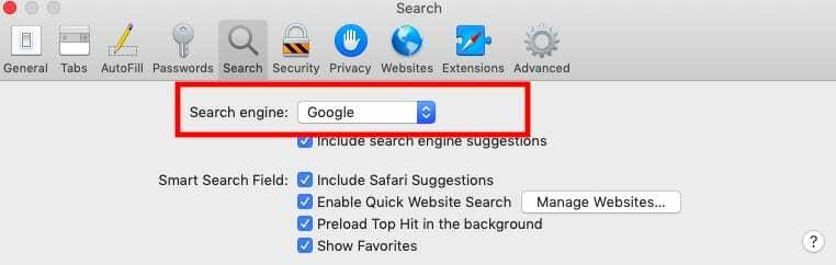 Safari 검색을 Bing에서 Google로 변경