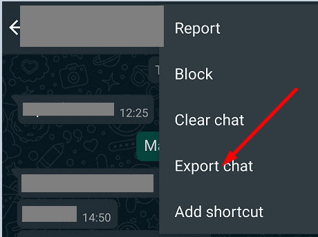 Whatsapp export chat