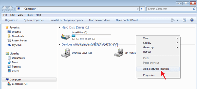 tambahkan lokasi jaringan ftp windows explorer