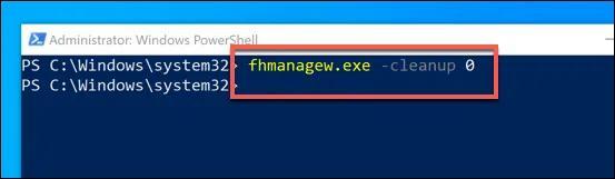 「fhmanagew.exe」と入力します