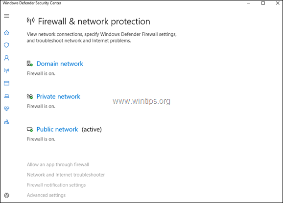 aktiver Windows firewall