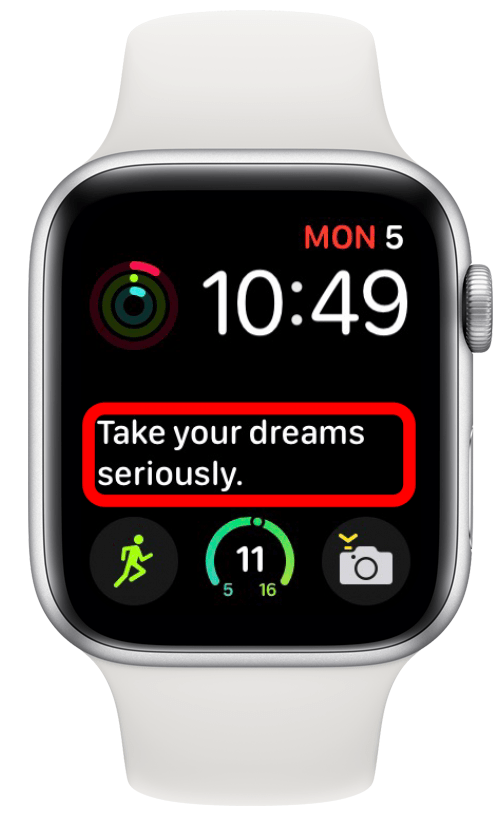 Kutipan motivasi harian di wajah Apple Watch