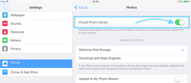 النسخ الاحتياطي لصور iPhone باستخدام مكتبة صور iCloud