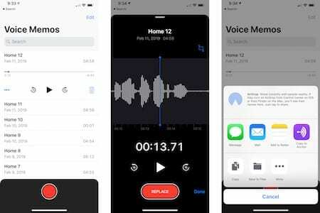 Voice Memos აპლიკაცია