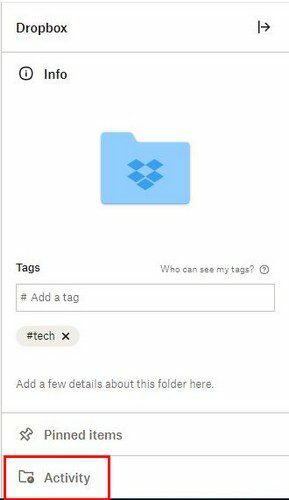 ดูกิจกรรม Dropbox