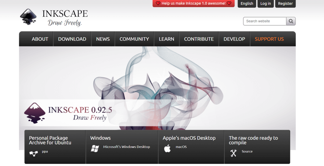 Inkscape - תוכנת עריכת PDF של Windows