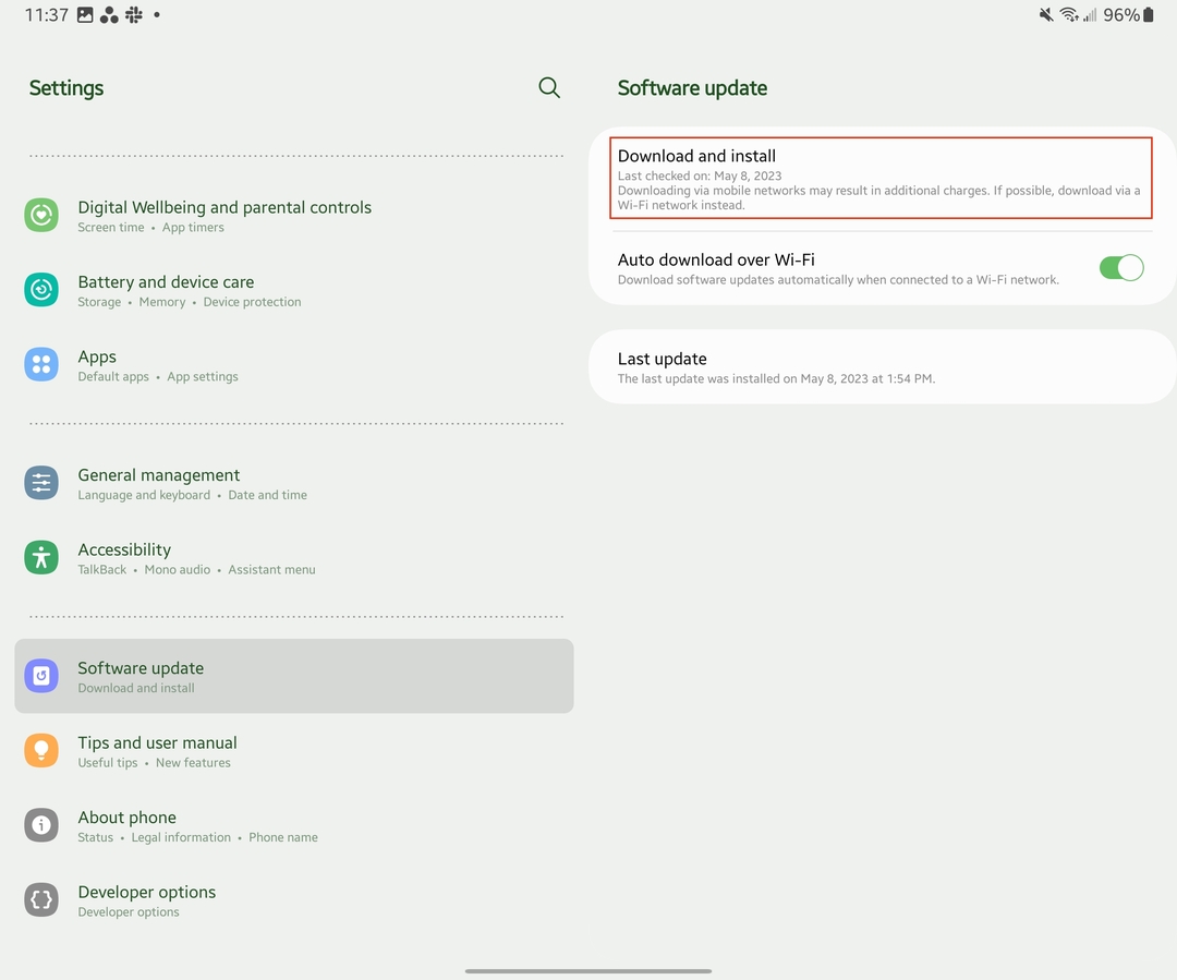 Galaxy Tab S8 updaten - 2