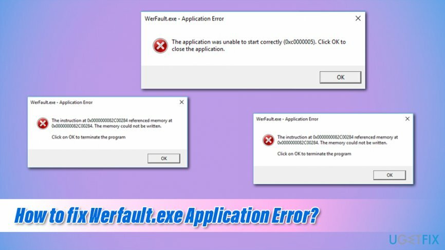 Werfault.exe 응용 프로그램 오류를 수정하는 방법?