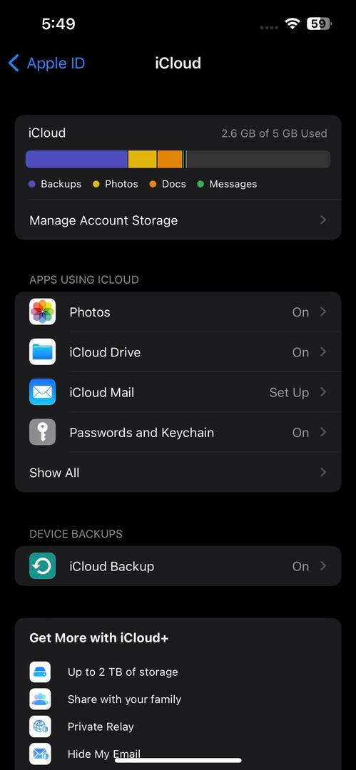 Показать все в iCloud