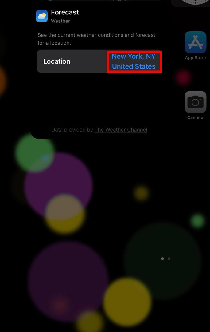 Configurar una nueva ubicación en iPhone Weather Widget