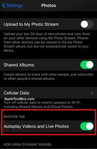 ცოცხალი ფოტოები და ვიდეოები iOS 13 Photos აპში