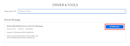 Asus USB BT500 ड्राइवर डाउनलोड करें