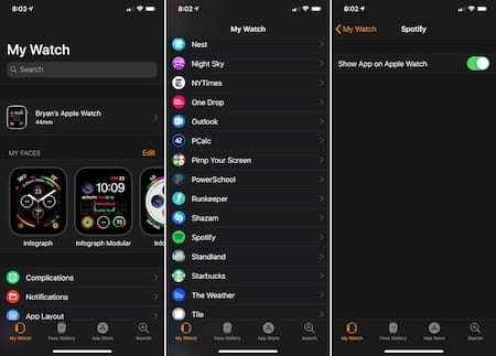 Spotify auf der Apple Watch installieren