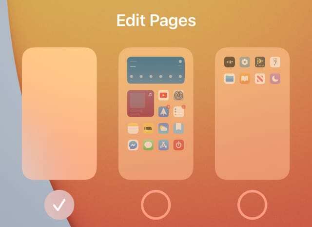 Редактировать страницы с помощью параметров главного экрана в iOS 14