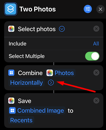 iOS-Snelkoppelingen-app-combineer-afbeeldingen-horizontaal