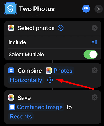 iOS-Shortcuts-app-combine-images-horizonally