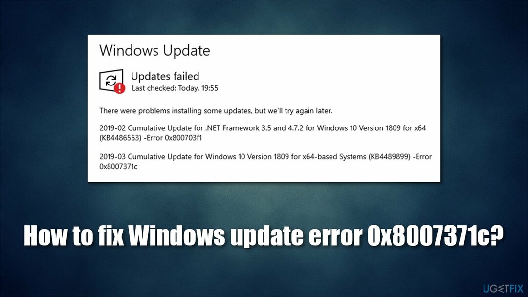 Jak opravit chybu aktualizace systému Windows 0x8007371c?