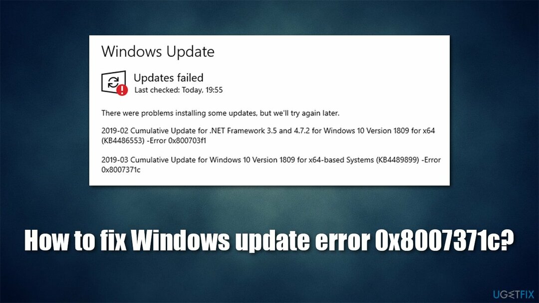 كيفية إصلاح خطأ تحديث Windows 0x8007371c؟