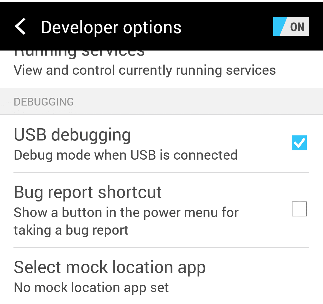 Debug USB Android