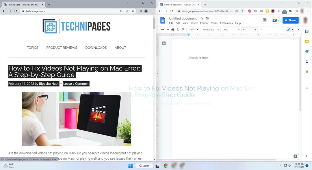 Popravak ne može povući i ispustiti na Windows 11 pomoću Windows 11 Split Screen