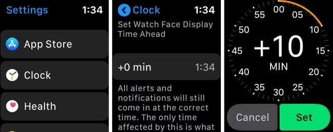 Apple Watch Aseta aika eteenpäin