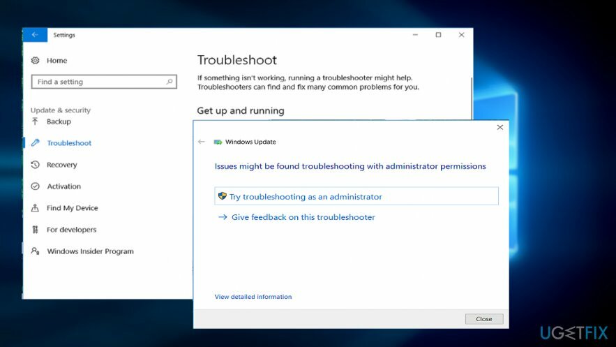 Troubleshooter Windows.