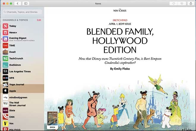 „Apple News+“ sistemoje „Mac“ – skaitymas