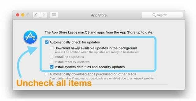 Mac App Store-inställningar i Systeminställningar