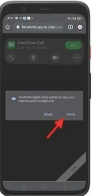 फेसटाइम के लिए अपने डिवाइस में अपने कैमरे और माइक्रोफ़ोन को एक्सेस करने दें