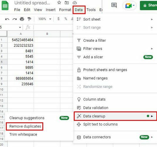 Duplikate von Google Sheets