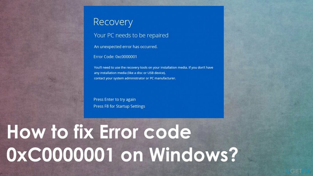 Virhekoodi 0xC0000001 Windowsissa