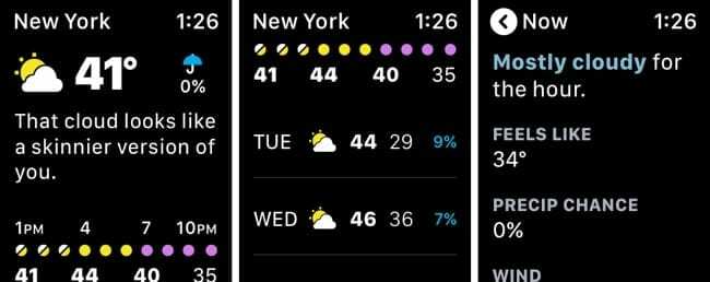 Apple Watch'ta Havuç Hava Durumu