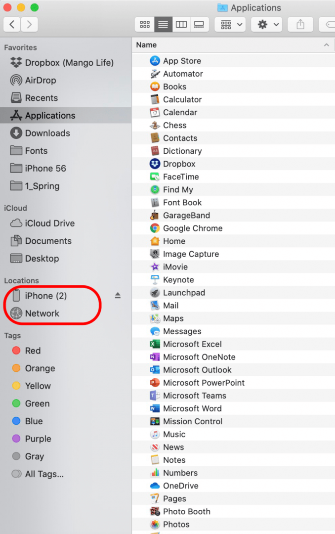 архивиране на iphone на mac