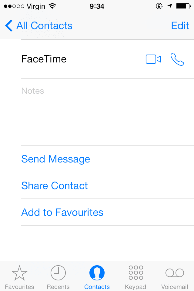 FaceTime Audio Calls iOS 7