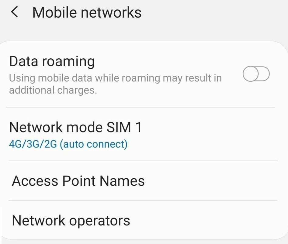 datový roaming samsung galaxy s21