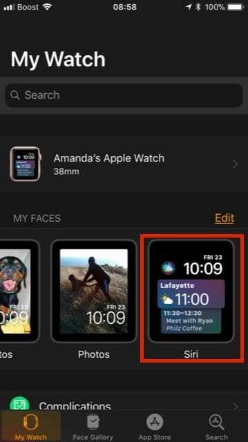 Apple Watch'ta Siri Yüzünü Ekleme ve Özelleştirme