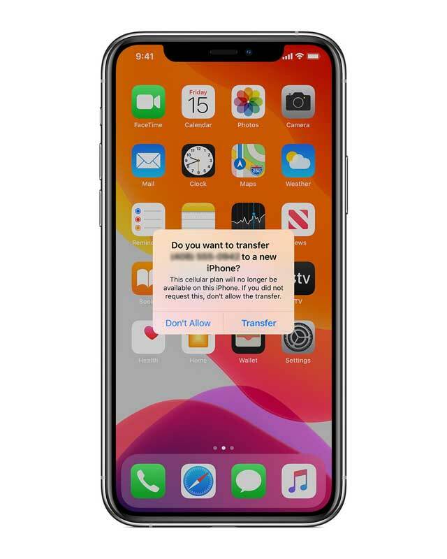 schváliť prenos eSIM na nový iPhone zo starého iPhone