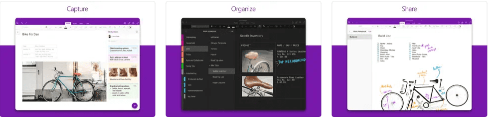 Paras muistiinpanosovellus iPadille Microsoft OneNote