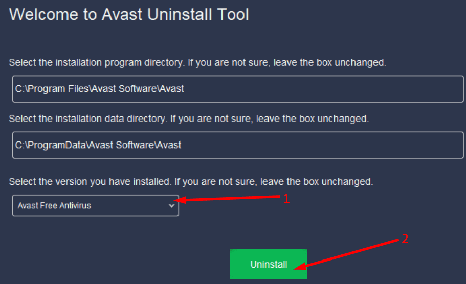 avast atinstalēšanas utilīta atinstalēt avast antivīrusu